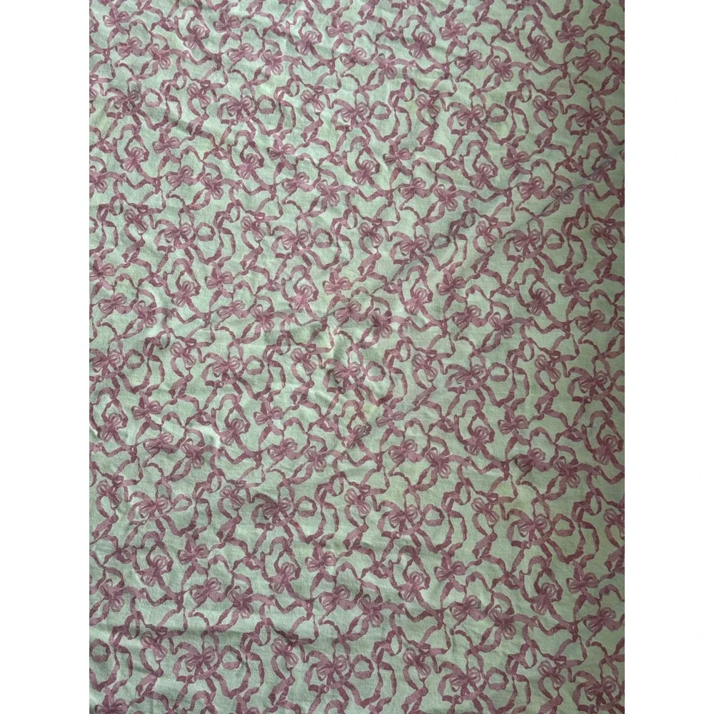 Pink Bow Print Square Tablecloth 51x48 Coquette Cottagecore Aesthetic Tea Party